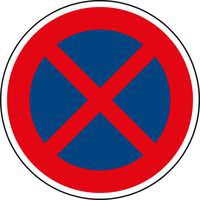 Znak drogowy Zakaz zatrzymywania (B28)