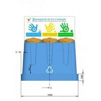 Pojemnik do segregacji 3 x 120 l z planszą
