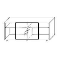 Szafka szeroka Codo, 61 x 140 x 40 cm, ze szklanymi drzwiami przesuwnymi