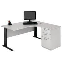 Bureau compact avec caisson