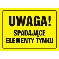 Uwaga! Spadające elementy tynku