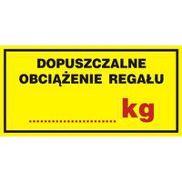 Dopuszczalne obciążenie regału ....... kg 5 X 10 nieświec. płyta sztywna PCV