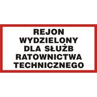 Rejon wydzielony dla służb ratownictwa technicznego 20 X 40 nieświec. płyta sztywna PCV