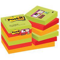 Bloczek samoprzylepny POST-IT® Super Sticky (622-12SSMAR-EU), 47,6x47,6mm, 12x90 kart., paleta Marrakesz