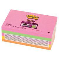 Bloczek samoprzylepny POST-IT® Super Sticky (655S-N), 127x76mm, 5x90 kartek, neonowe