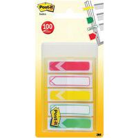 Zakładki indeksujące POST-IT® (684-ARR-RYG), 11,9x43,2mm, strzałka, 5x20 kart., mix kolorów