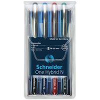 Pióro kulkowe SCHNEIDER ONE Hybrid N 0,5 mm, w etui 4 szt., miks kolorów