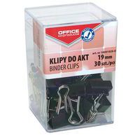 Klipy do dokumentów OFFICE PRODUCTS, 19mm, 30szt., w pudełku, czarne