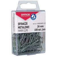 Spinacze metalowe OFFICE PRODUCTS, 26mm, w pudełku, 100szt., srebrne