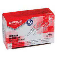 Spinacze trójkątne OFFICE PRODUCTS, 28mm, 100szt., srebrne