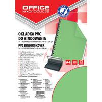 Okładki do bindowania OFFICE PRODUCTS, PVC, A4, 200mikr., 100szt., zielone transparentne