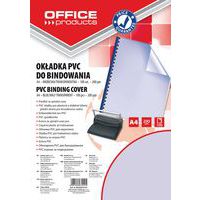 Okładki do bindowania OFFICE PRODUCTS, PVC, A4, 200mikr., 100szt., niebieskie transparentne