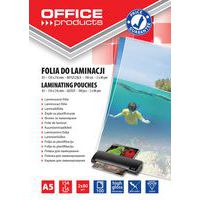 Folia do laminowania OFFICE PRODUCTS, A5, 2x80mikr., błyszcząca, 100szt., transparentna