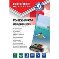 Folia do laminowania OFFICE PRODUCTS, 65x95mm, 2x125mikr., błyszcząca, 100szt., transparentna