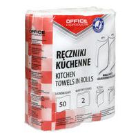 Ręczniki kuchenne celulozowe OFFICE PRODUCTS, 2-warstwowe, 50 listków, 9,25m, 2szt., białe