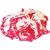 Łańcuch plastikowy do słupków do żywopłotów Mondelin, czerwono-biały, 25 m