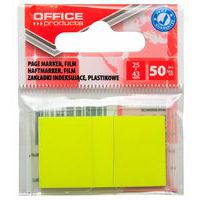 Zakładki indeksujące OFFICE PRODUCTS, PP, 25x43mm, 1x50 kart., zawieszka, żółte