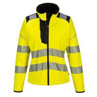 Damska kurtka softshell PW3 Hi-Vis, czarna/żółta