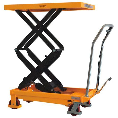 Mobilny hydrauliczny stół podnośnikowy D-Lift, do 350 kg, blat 91 cm × 50 cm