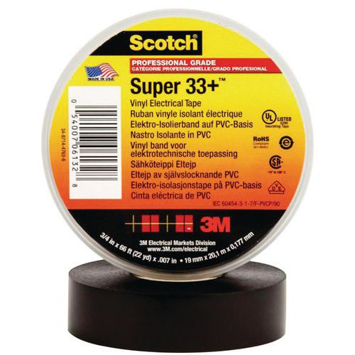 Taśma elektroizolacyjna Scotch Super 33+, 6 mx 19 mm, kolor czarny