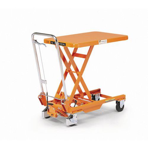 Mobilny hydrauliczny stół podnośnikowy Bishamon, do 150 kg, blat 70 x 45 cm