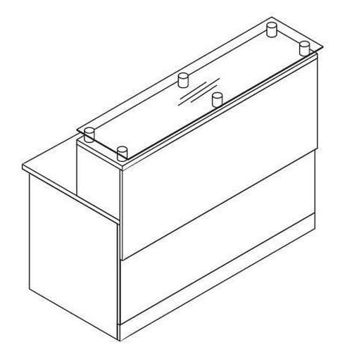 Lady recepcyjne Luna, moduł ze szkłem, długość 140 cm