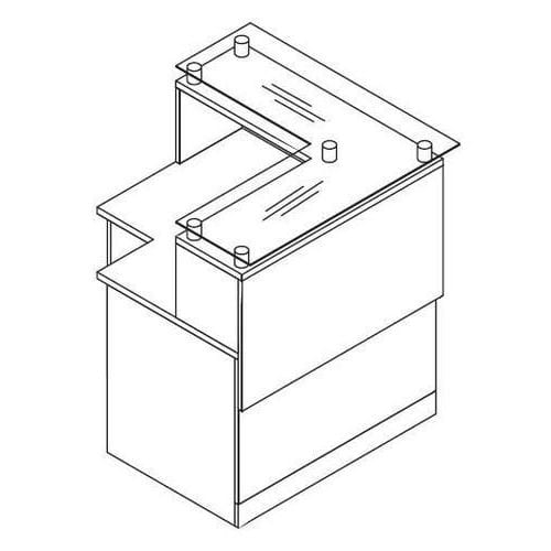 Lady recepcyjne Luna, moduł narożny ze szkłem, wersja lewa