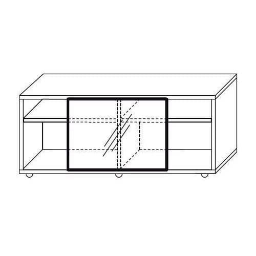 Szafka szeroka Codo, 61 x 140 x 40 cm, ze szklanymi drzwiami przesuwnymi