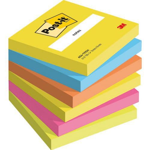 Karteczki samoprzylepne Post-it®, ENERGETIC, 76x76mm, 6x100 kart.