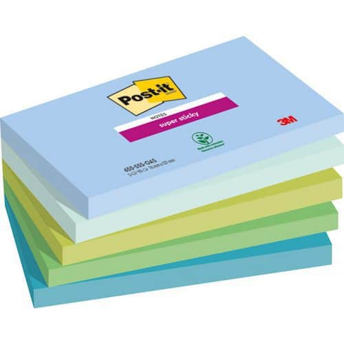 Karteczki samoprzylepne Post-it® Super Sticky, OASIS, 76x127mm, 5x90 kart.