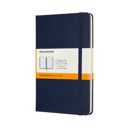 Notes MOLESKINE Classic M (11,5x18 cm) w linie, twarda oprawa, sapphire blue, 208 stron, niebieski