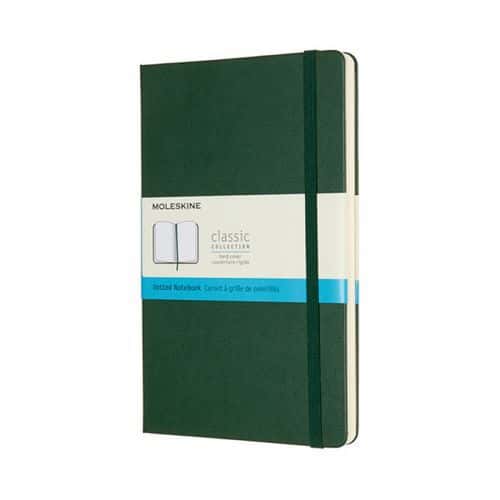 Notes MOLESKINE Classic L (13x21cm) w kropki, twarda oprawa, myrtle green, 240 stron, zielony