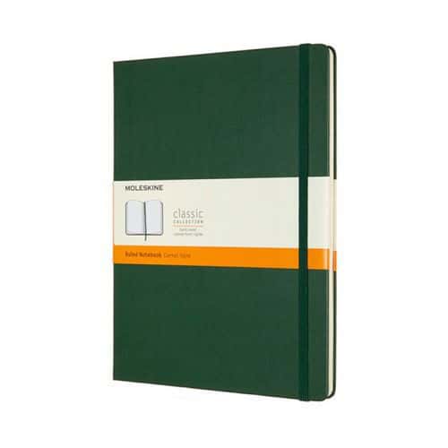 Notes MOLESKINE Classic XL (19x25cm) w linie, twarda oprawa, myrtle green, 192 strony, zielony