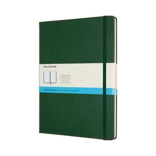 Notes MOLESKINE Classic XL (19x25cm) w kropki, twarda oprawa, myrtle green, 192 strony, zielony