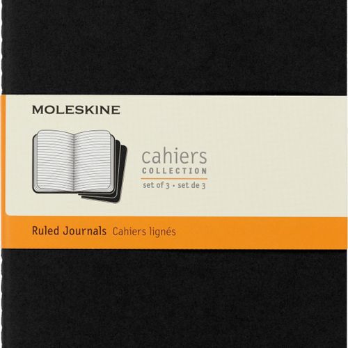 Zestaw 3 Zeszytów MOLESKINE Cahier Journals L (13x21cm) w linie, 80 stron, czarny