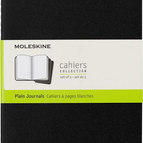 Zestaw 3 Zeszytów MOLESKINE Cahier Journals L (13x21cm) gładki, 80 stron, czarny