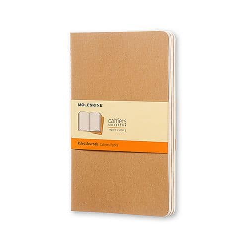 Zestaw 3 zeszytów MOLESKINE Cahier Journals L (13x21cm), w linie, 80 stron, piaskowy