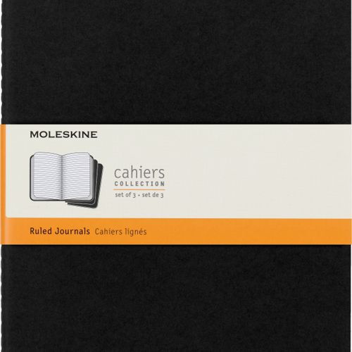 Zestaw 3 Zeszytów MOLESKINE Cahier Journals XL (19x25cm) w linie, 120 stron, czarny