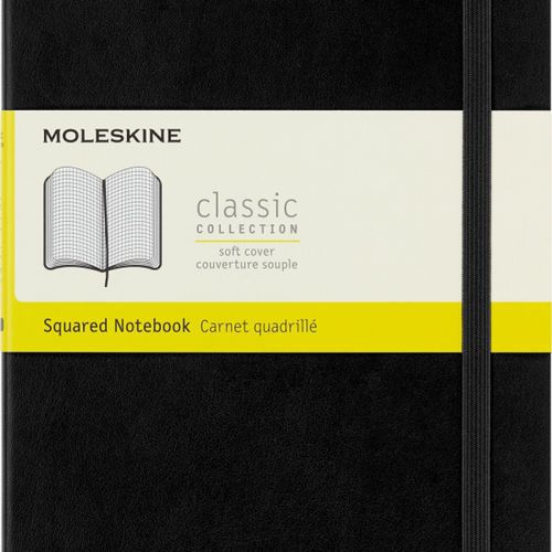 Notes MOLESKINE Classic L (13x21cm) w kratkę, miękka oprawa, 192 strony, czarny