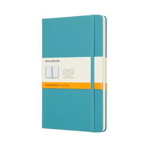 Notes MOLESKINE Classic L (13x21 cm) w linie, twarda oprawa, reef blue, 240 stron, niebieski