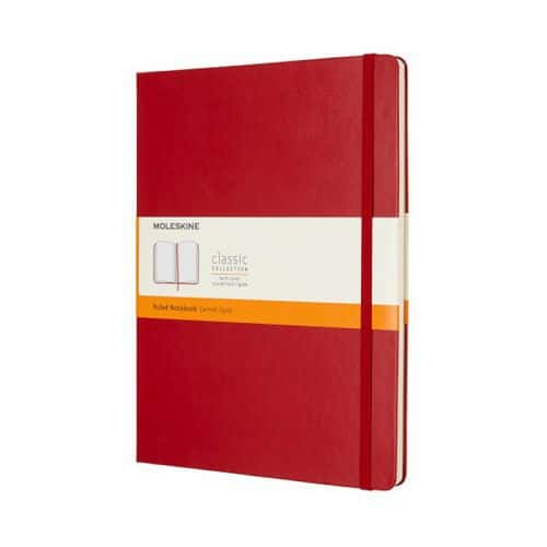 Notes MOLESKINE Classic XL (19x25 cm) w linie, twarda oprawa, 192 strony, czerwony