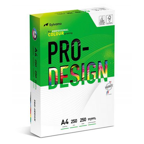 Papier ksero PRO-DESIGN FSC, satynowany, klasa A++, A4, 168CIE, 250gsm, 250 ark.