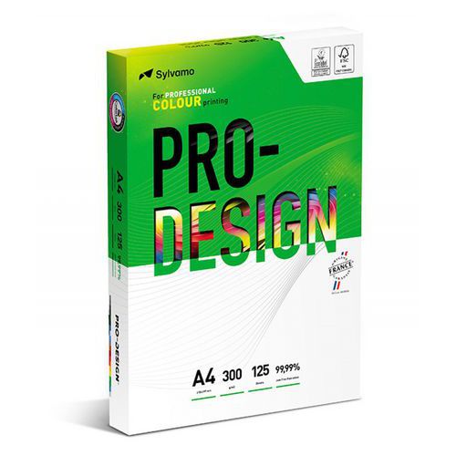 Papier ksero PRO-DESIGN FSC, satynowany, klasa A++, A4, 168CIE, 300gsm, 125 ark.