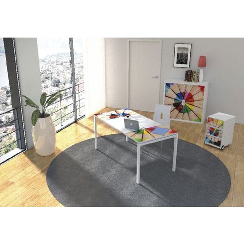 Zestaw mebli do biura Manutan Expert Easy Office, stół 140 x 80 cm