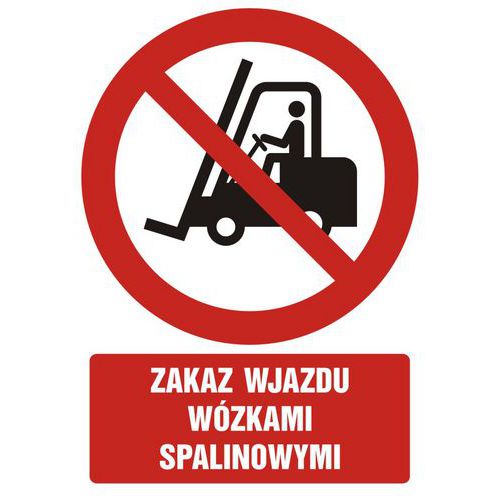 Zakaz wjazdu wózkami spalinowymi