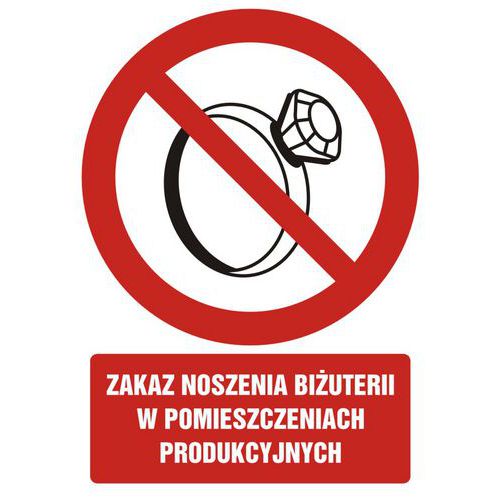 Zakaz noszenia biżuterii w pomieszczeniach produkcyjnych