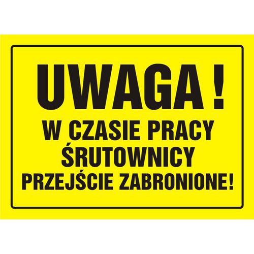 Uwaga! W czasie pracy śrutownicy przejście zabronione