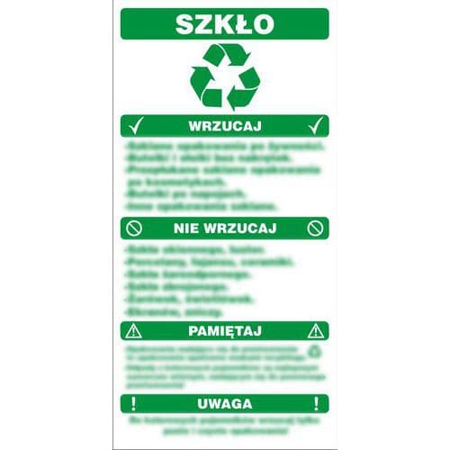 Instrukcja segregacji odpadów - szkło