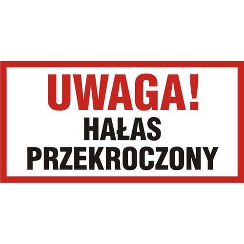 Uwaga! Hałas przekroczony 20 X 40 nieświec. płyta sztywna PCV