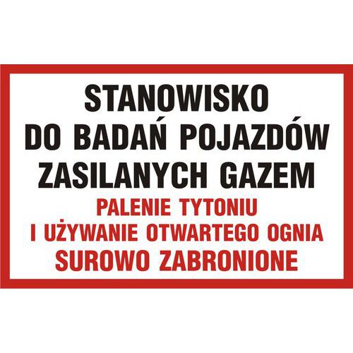 Stanowisko do badań pojazdów zasilanych gazem 35 X 55 nieświec. płyta sztywna PCV